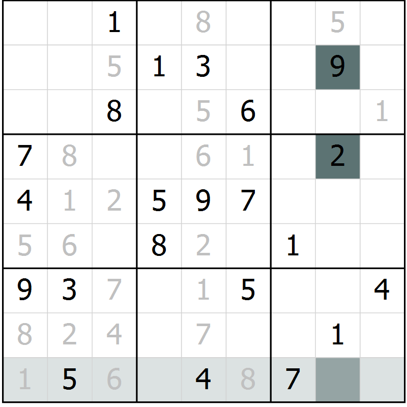 Position des candidats pour la solution de la Gr 34 page 36 du magazine de sudoku Expert n° 020