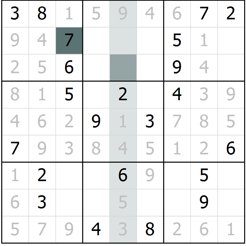 Position des candidats pour la solution de la Gr 35 page 37 du magazine de sudoku Expert n° 020
