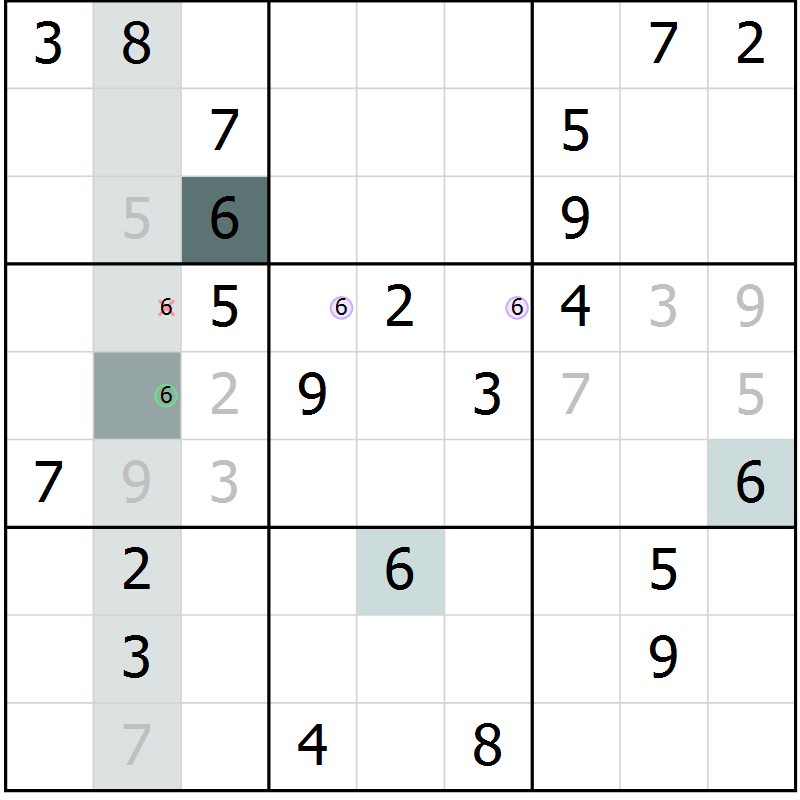 Position des candidats pour la solution de la Gr 35 page 37 du magazine de sudoku Expert n° 020