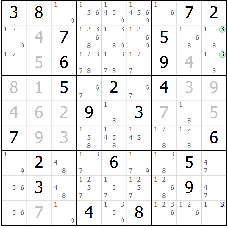 Position des candidats pour la solution de la Gr 35 page 37 du magazine de sudoku Expert n° 020