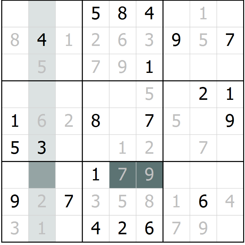 Position des candidats pour la solution de la Gr 36 page 38 du magazine de sudoku Expert n° 020
