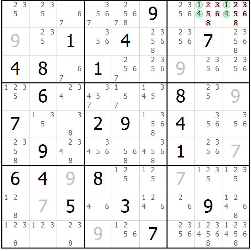 Position des candidats pour la solution de la Gr 37 page 39 du magazine de sudoku Expert n° 020