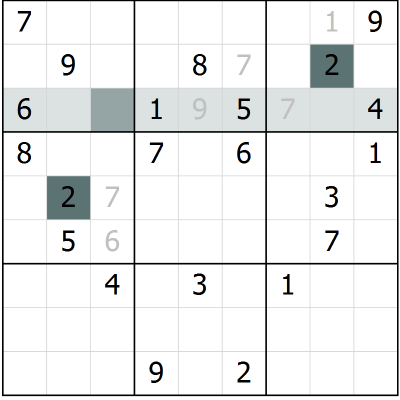 Position des candidats pour la solution de la Gr 39 page 41 du magazine de sudoku Expert n° 020