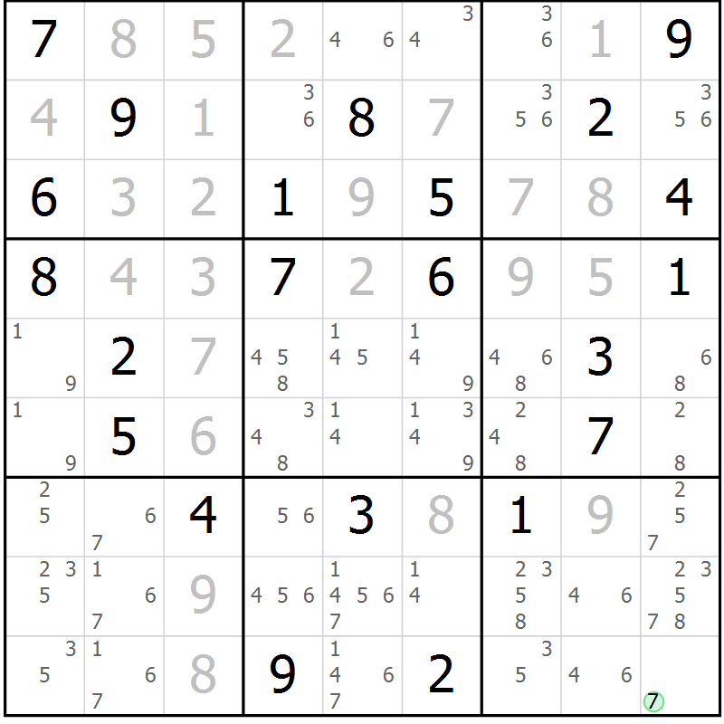 Position des candidats pour la solution de la Gr 39 page 41 du magazine de sudoku Expert n° 020