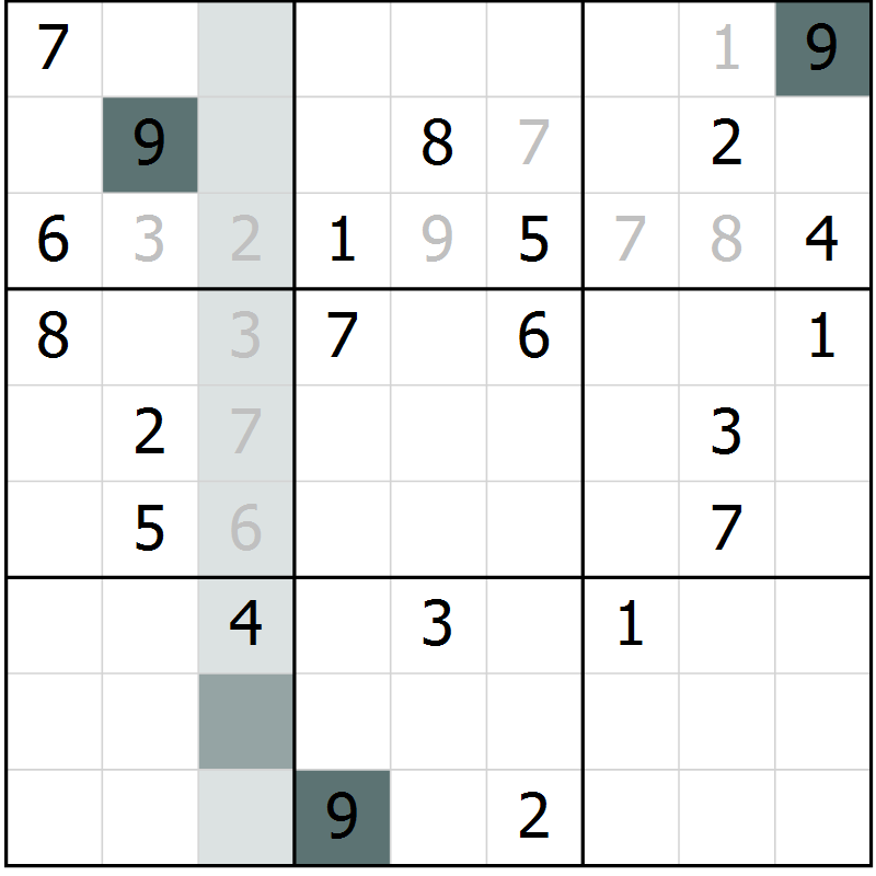 Position des candidats pour la solution de la Gr 39 page 41 du magazine de sudoku Expert n° 020