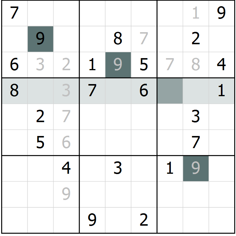 Position des candidats pour la solution de la Gr 39 page 41 du magazine de sudoku Expert n° 020