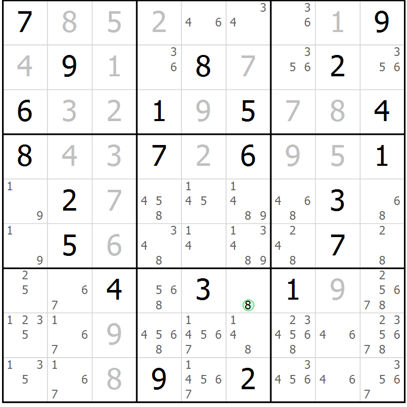 Position des candidats pour la solution de la Gr 39 page 41 du magazine de sudoku Expert n° 020
