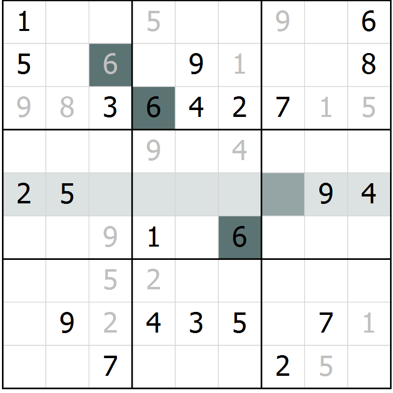 Position des candidats pour la solution de la Gr 4 page 6 du magazine de sudoku Expert n° 020