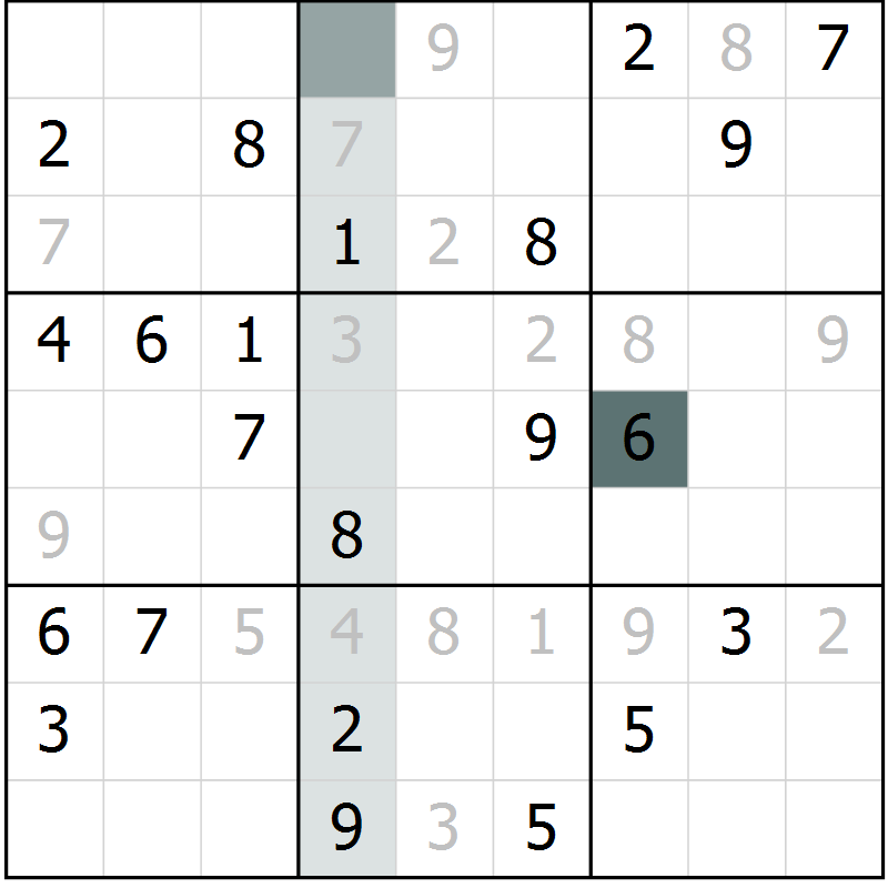Position des candidats pour la solution de la Gr 40 page 42 du magazine de sudoku Expert n° 020