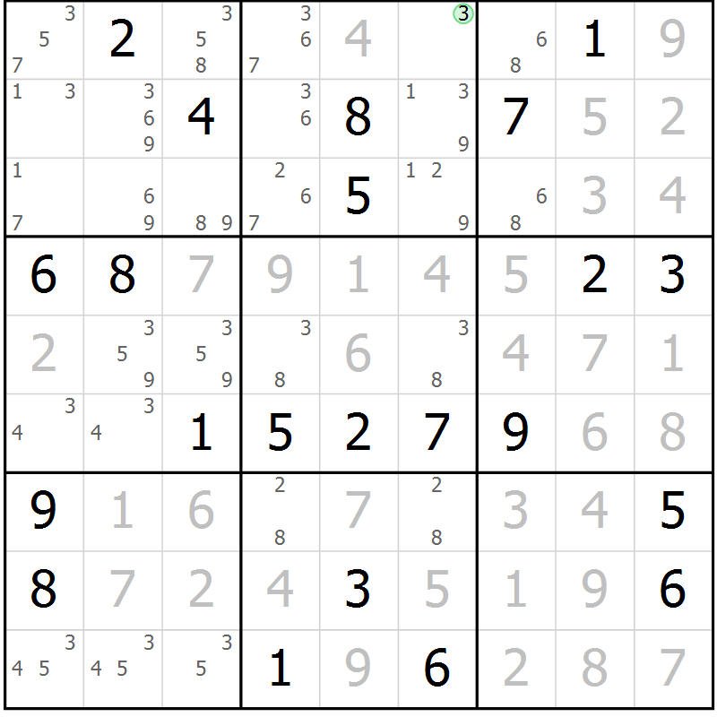 Position des candidats pour la solution de la Gr 41 page 43 du magazine de sudoku Expert n° 020