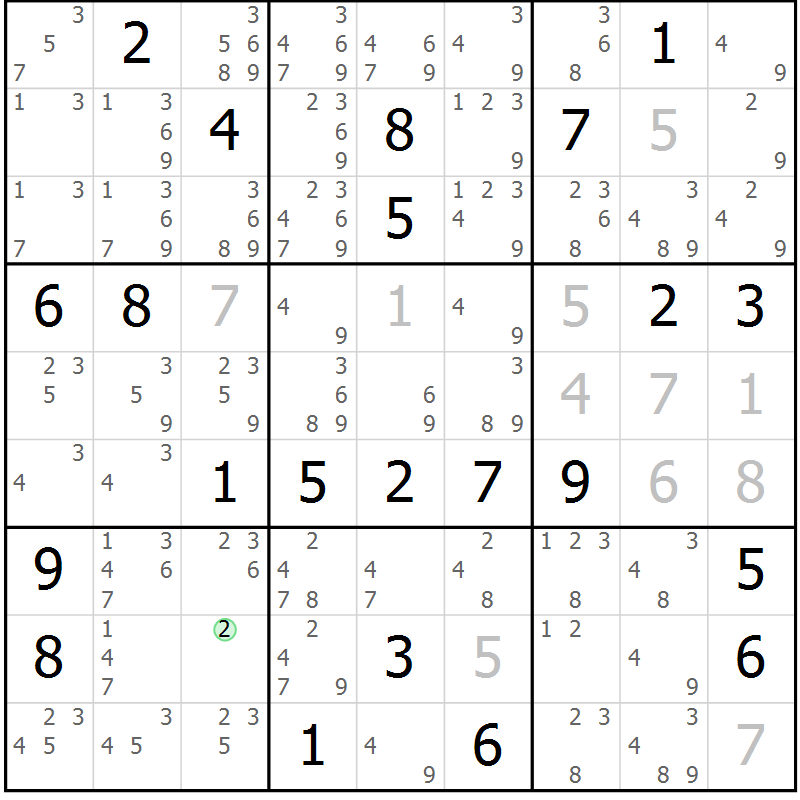 Position des candidats pour la solution de la Gr 41 page 43 du magazine de sudoku Expert n° 020