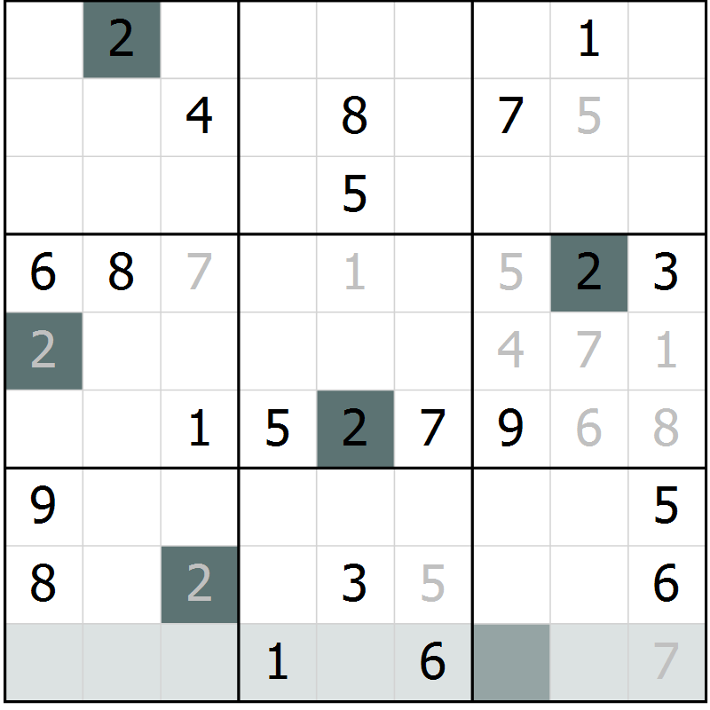 Position des candidats pour la solution de la Gr 41 page 43 du magazine de sudoku Expert n° 020