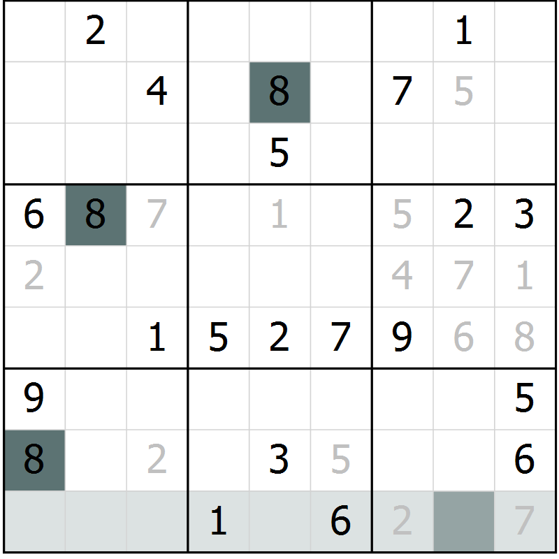 Position des candidats pour la solution de la Gr 41 page 43 du magazine de sudoku Expert n° 020