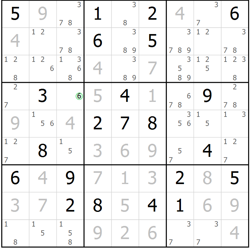 Position des candidats pour la solution de la Gr 42 page 44 du magazine de sudoku Expert n° 020