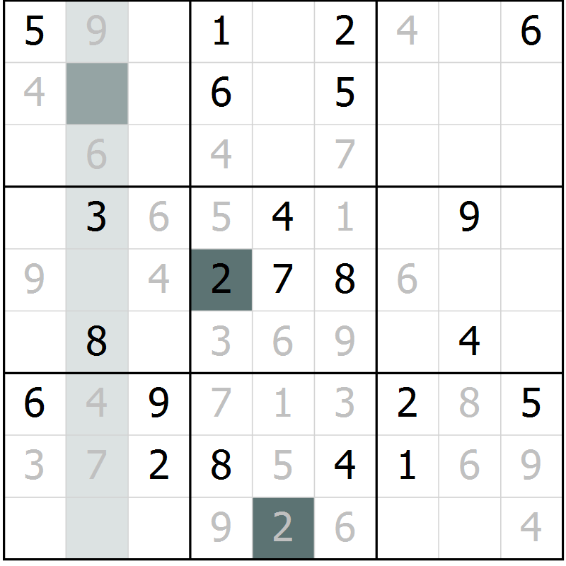 Position des candidats pour la solution de la Gr 42 page 44 du magazine de sudoku Expert n° 020