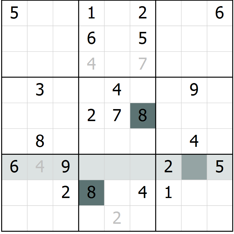 Position des candidats pour la solution de la Gr 42 page 44 du magazine de sudoku Expert n° 020
