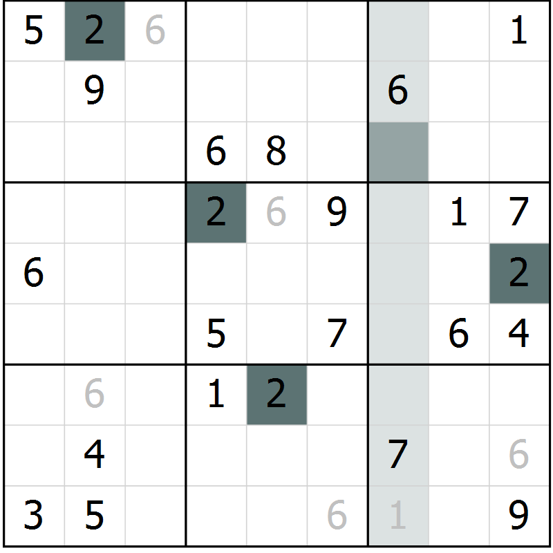 Position des candidats pour la solution de la Gr 43 page 45 du magazine de sudoku Expert n° 020