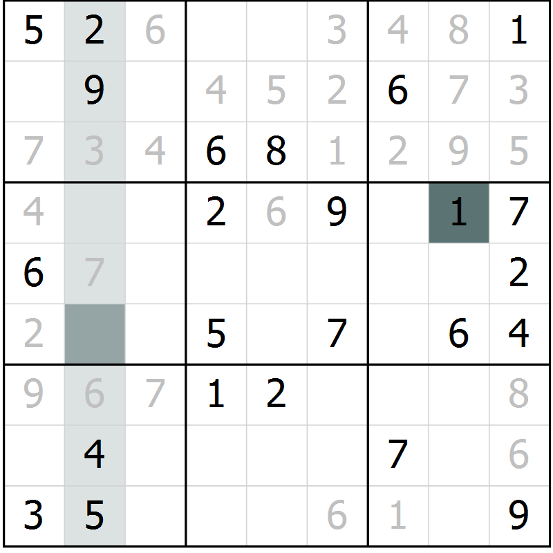 Position des candidats pour la solution de la Gr 43 page 45 du magazine de sudoku Expert n° 020