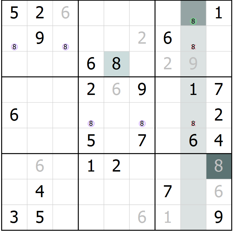 Position des candidats pour la solution de la Gr 43 page 45 du magazine de sudoku Expert n° 020