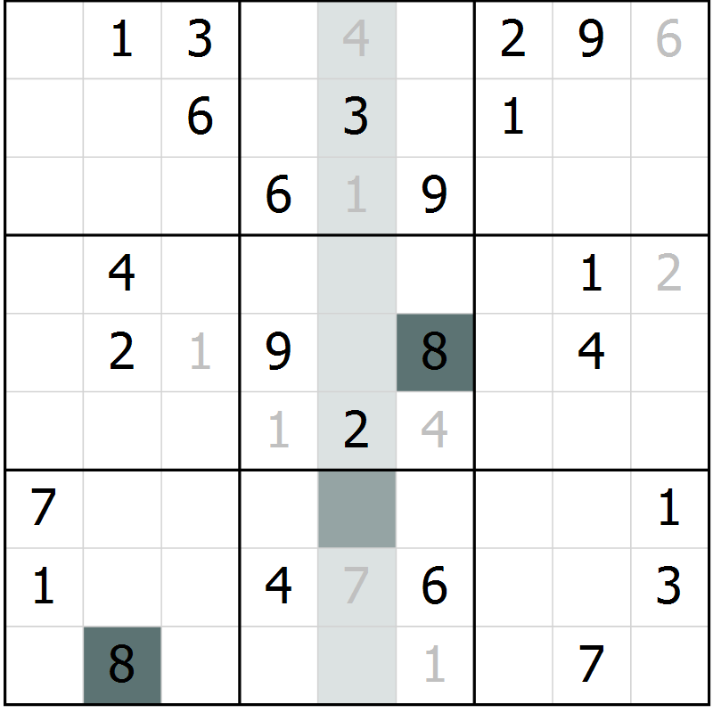 Position des candidats pour la solution de la Gr 44 page 46 du magazine de sudoku Expert n° 020