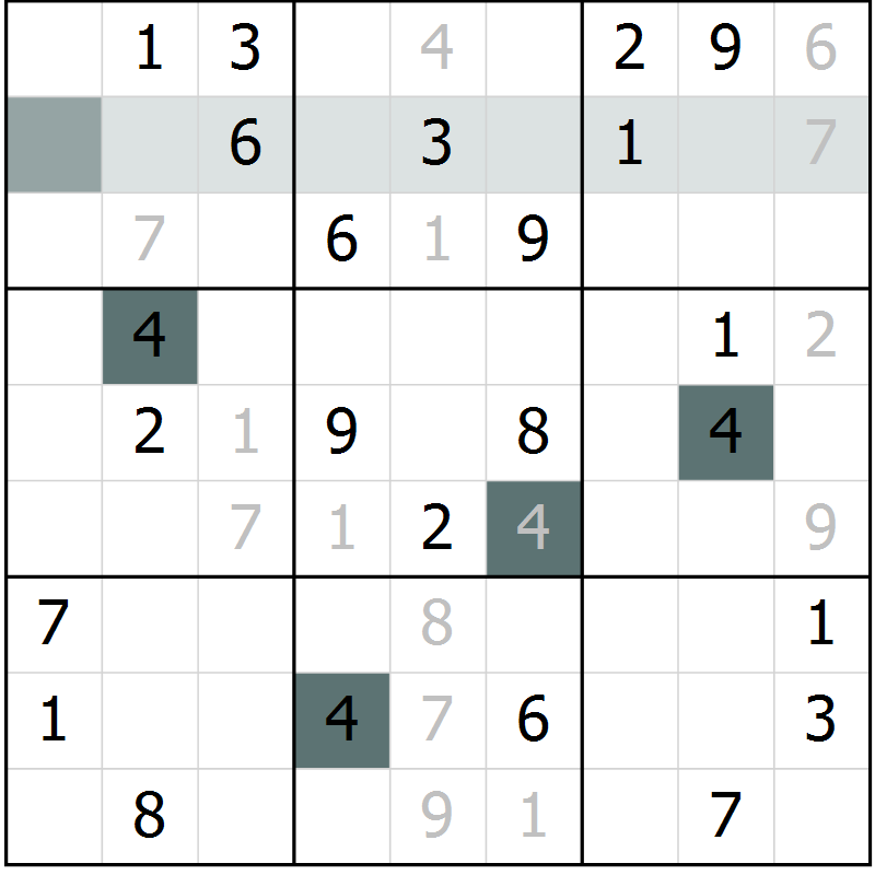 Position des candidats pour la solution de la Gr 44 page 46 du magazine de sudoku Expert n° 020