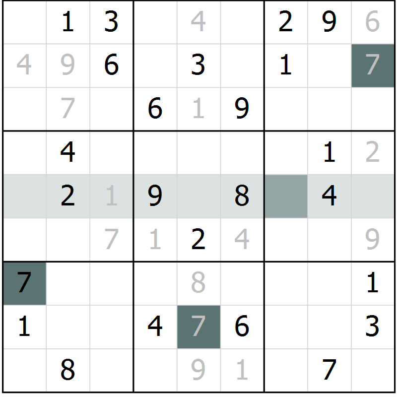 Position des candidats pour la solution de la Gr 44 page 46 du magazine de sudoku Expert n° 020