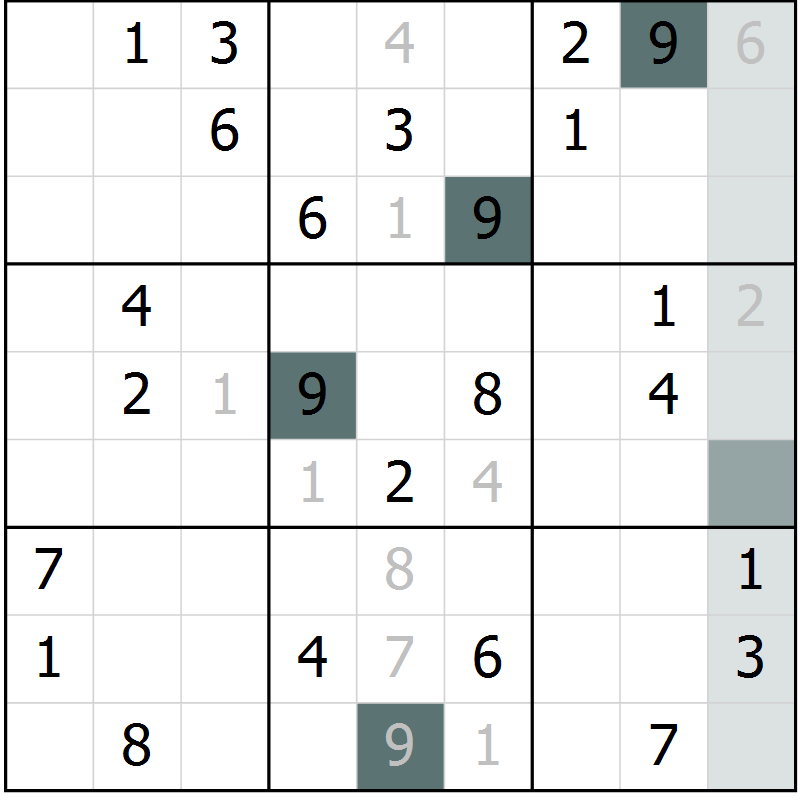 Position des candidats pour la solution de la Gr 44 page 46 du magazine de sudoku Expert n° 020