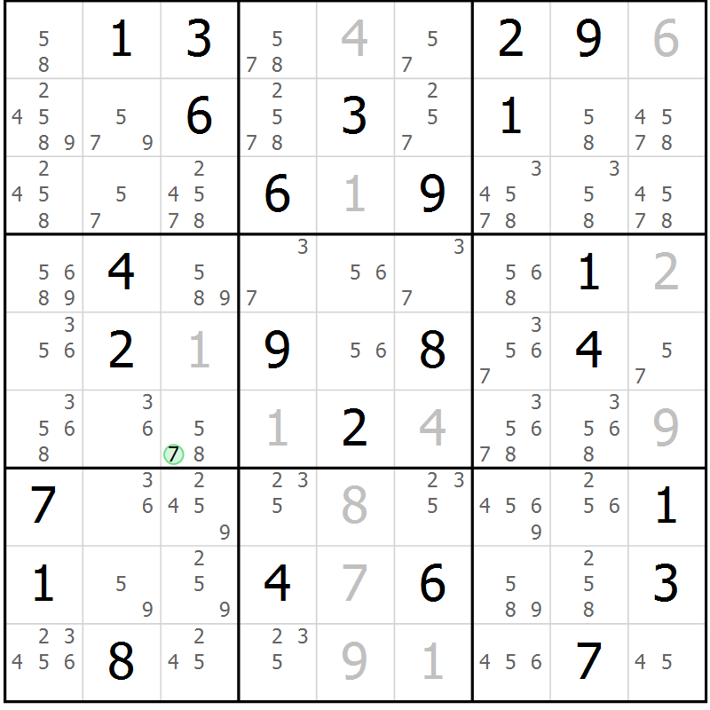 Position des candidats pour la solution de la Gr 44 page 46 du magazine de sudoku Expert n° 020