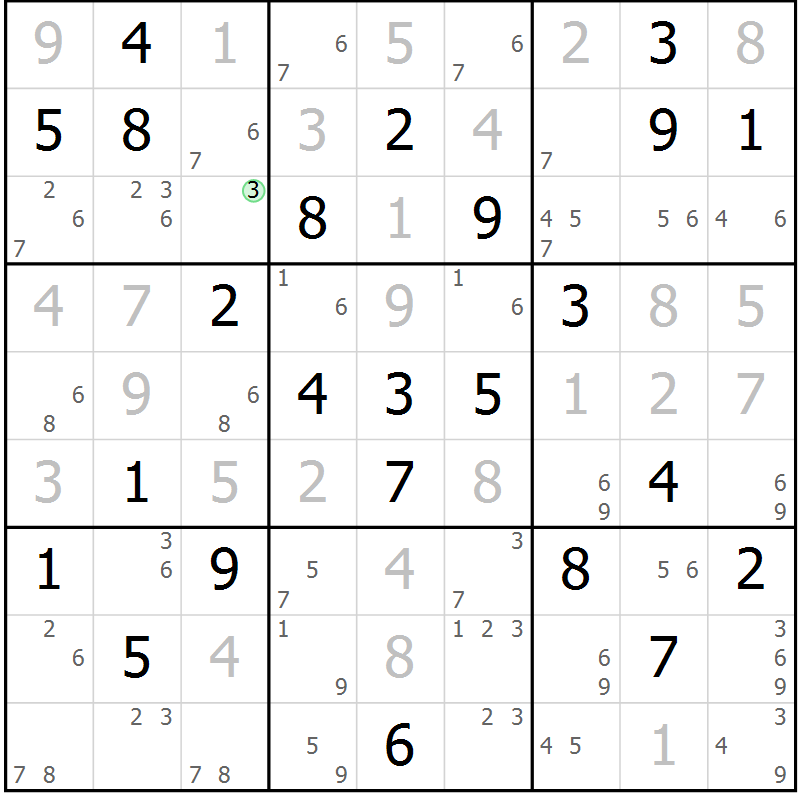 Position des candidats pour la solution de la Gr 46 page 48 du magazine de sudoku Expert n° 020
