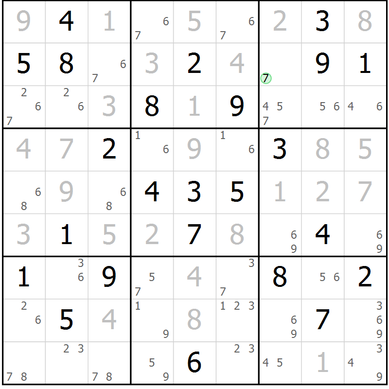 Position des candidats pour la solution de la Gr 46 page 48 du magazine de sudoku Expert n° 020