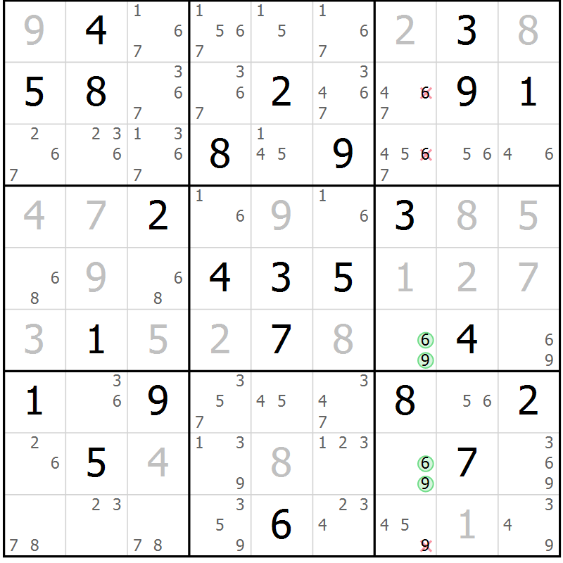 Position des candidats pour la solution de la Gr 46 page 48 du magazine de sudoku Expert n° 020