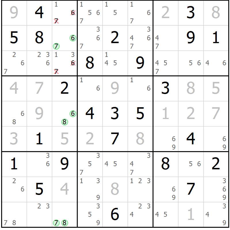 Position des candidats pour la solution de la Gr 46 page 48 du magazine de sudoku Expert n° 020