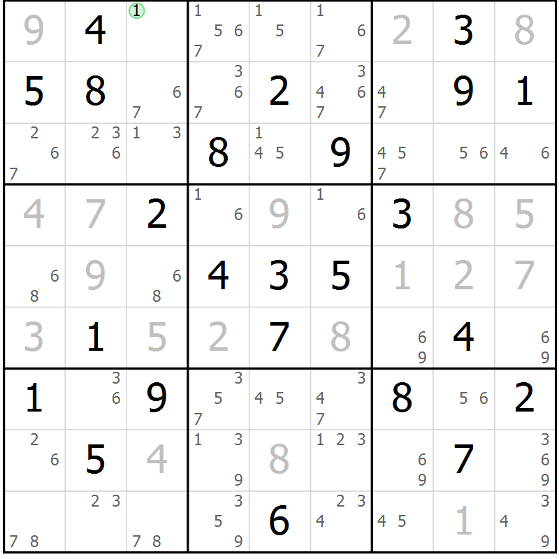 Position des candidats pour la solution de la Gr 46 page 48 du magazine de sudoku Expert n° 020