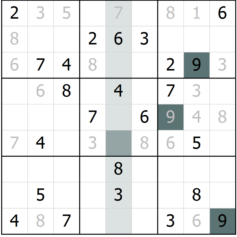 Position des candidats pour la solution de la Gr 47 page 49 du magazine de sudoku Expert n° 020