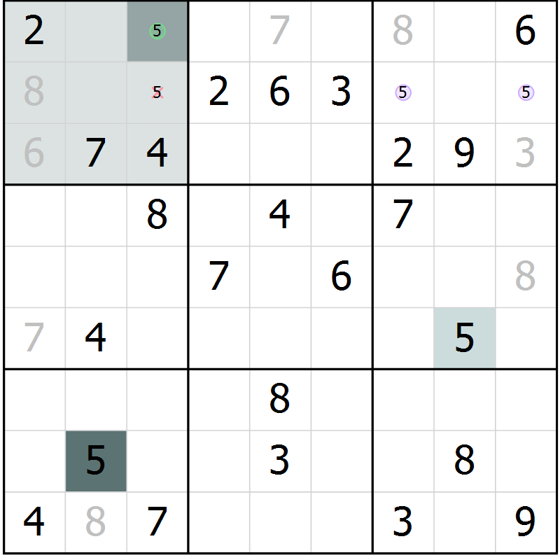Position des candidats pour la solution de la Gr 47 page 49 du magazine de sudoku Expert n° 020