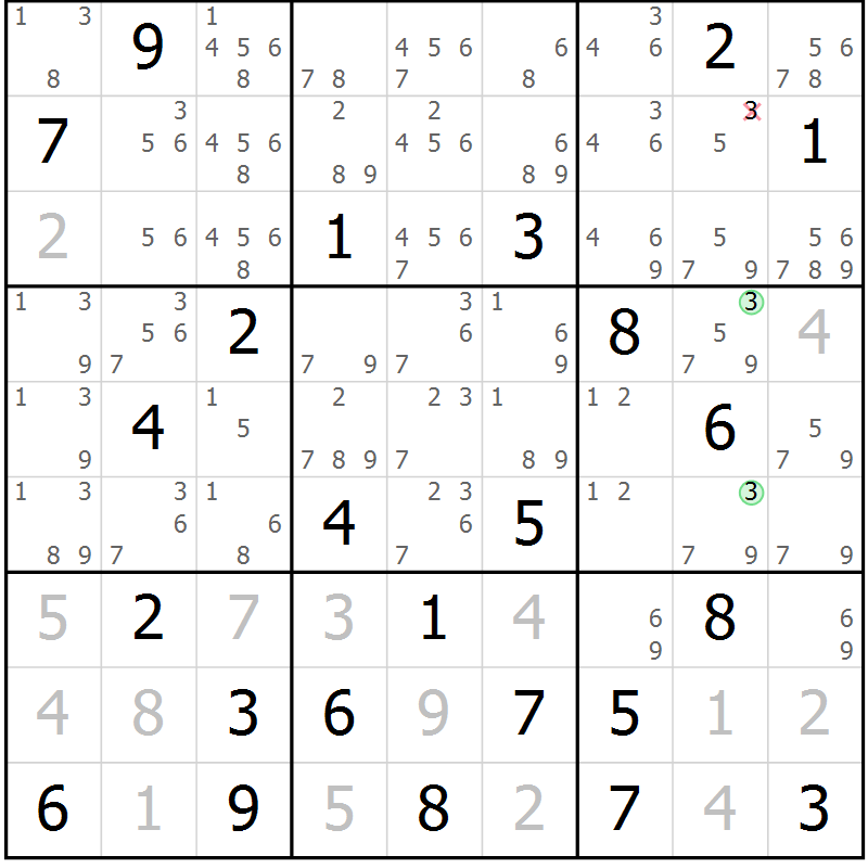 Position des candidats pour la solution de la Gr 48 page 50 du magazine de sudoku Expert n° 020