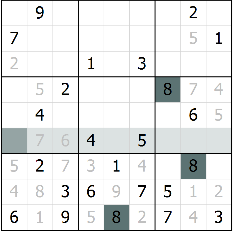 Position des candidats pour la solution de la Gr 48 page 50 du magazine de sudoku Expert n° 020
