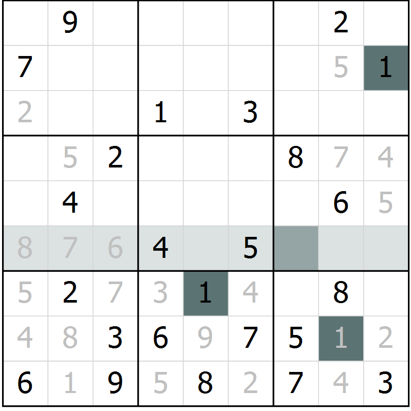 Position des candidats pour la solution de la Gr 48 page 50 du magazine de sudoku Expert n° 020
