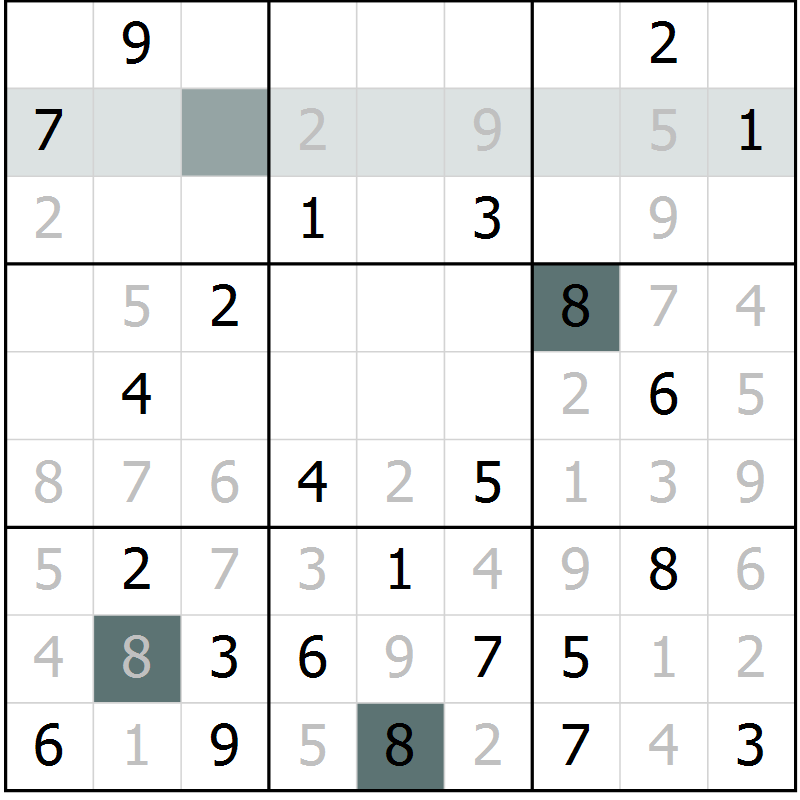 Position des candidats pour la solution de la Gr 48 page 50 du magazine de sudoku Expert n° 020