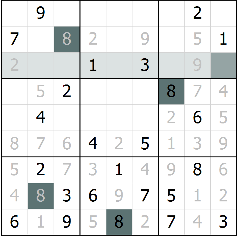 Position des candidats pour la solution de la Gr 48 page 50 du magazine de sudoku Expert n° 020