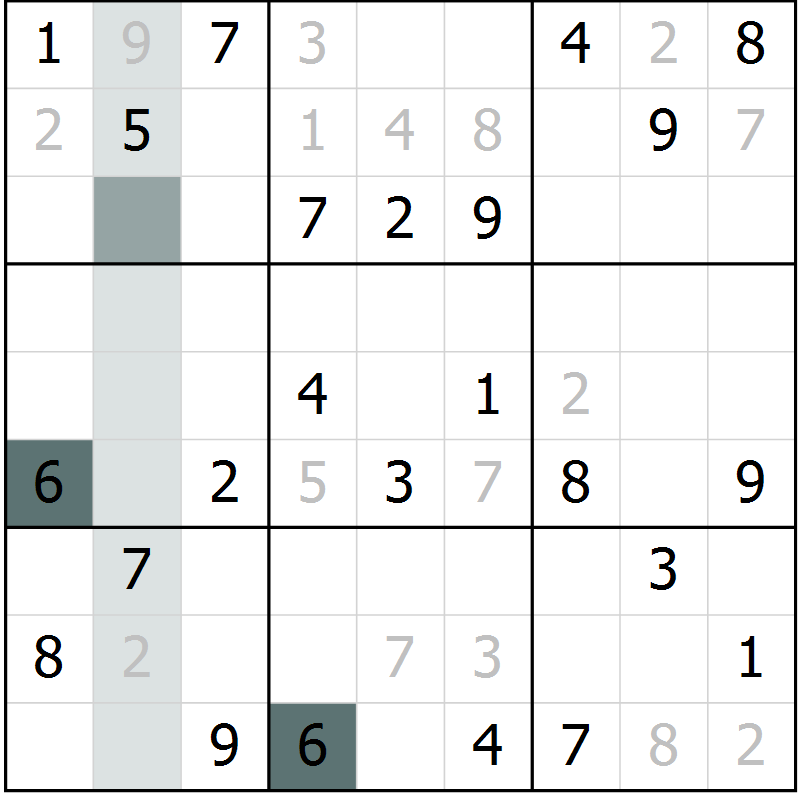 Position des candidats pour la solution de la Gr 49 page 51 du magazine de sudoku Expert n° 020