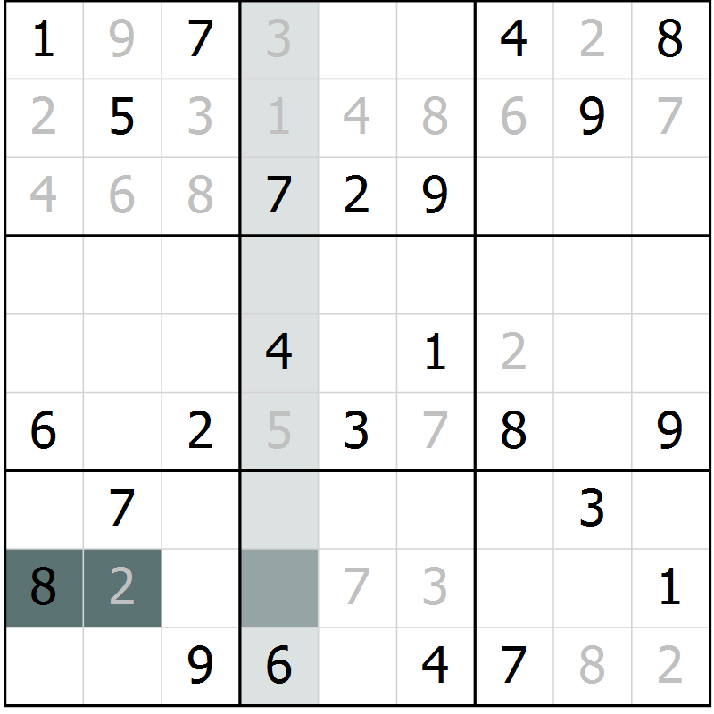 Position des candidats pour la solution de la Gr 49 page 51 du magazine de sudoku Expert n° 020