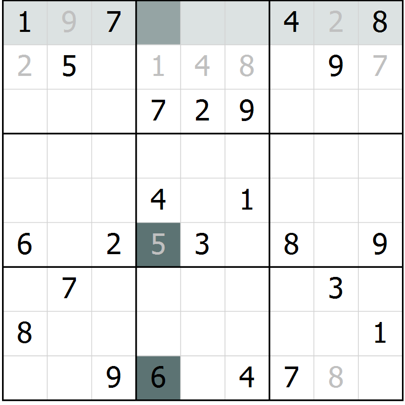 Position des candidats pour la solution de la Gr 49 page 51 du magazine de sudoku Expert n° 020