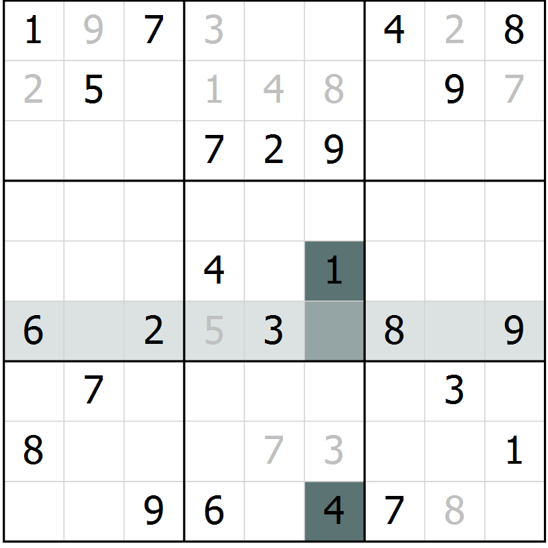 Position des candidats pour la solution de la Gr 49 page 51 du magazine de sudoku Expert n° 020