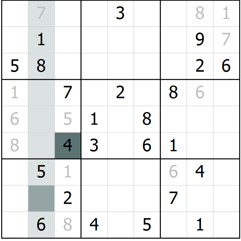 Position des candidats pour la solution de la Gr 5 page 7 du magazine de sudoku Expert n° 020