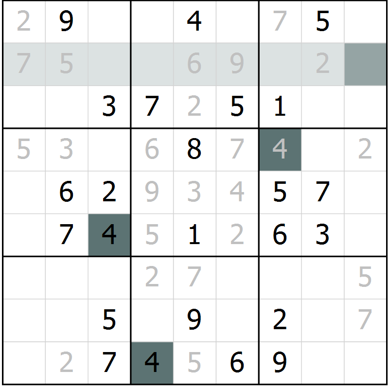 Position des candidats pour la solution de la Gr 50 page 52 du magazine de sudoku Expert n° 020