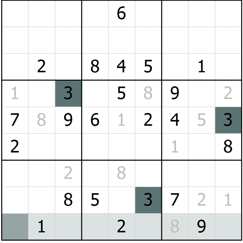 Position des candidats pour la solution de la Gr 51 page 53 du magazine de sudoku Expert n° 020