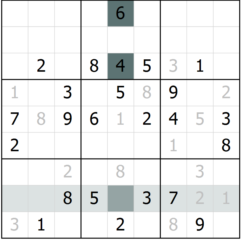 Position des candidats pour la solution de la Gr 51 page 53 du magazine de sudoku Expert n° 020
