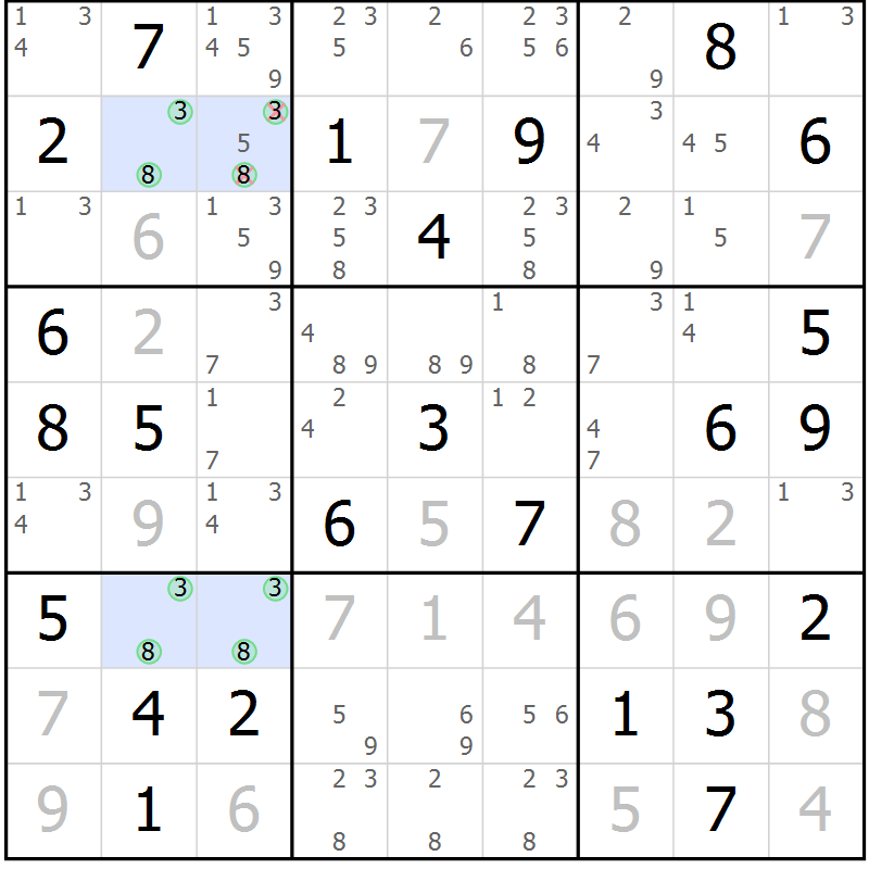 Position des candidats pour la solution de la Gr 52 page 54 du magazine de sudoku Expert n° 020