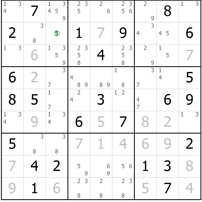 Position des candidats pour la solution de la Gr 52 page 54 du magazine de sudoku Expert n° 020